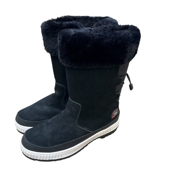 Pajar Canada Barb Waterproof Leather Suede Faux Fur Black Winter Boot Size 10 - Picture 5 of 15